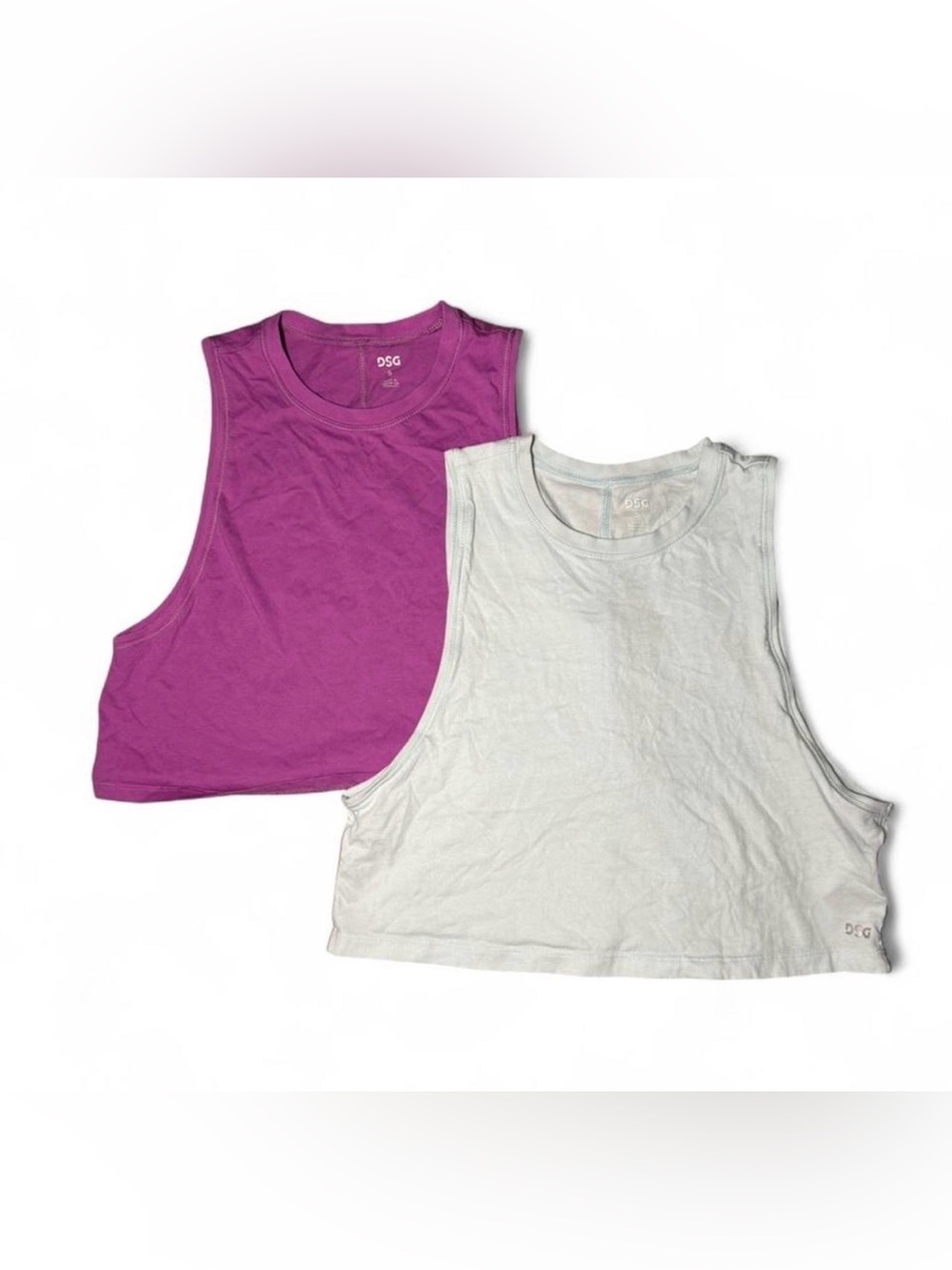 DSG cotton tank Purple and blue tank top gym workout crop tops🌀